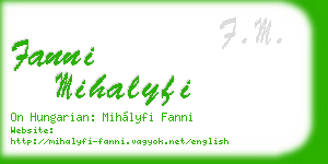 fanni mihalyfi business card