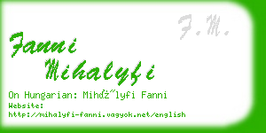 fanni mihalyfi business card